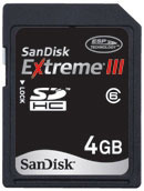 Sandisk Extreme III  SDHC 4GB (SDSDX3-004G-E31)